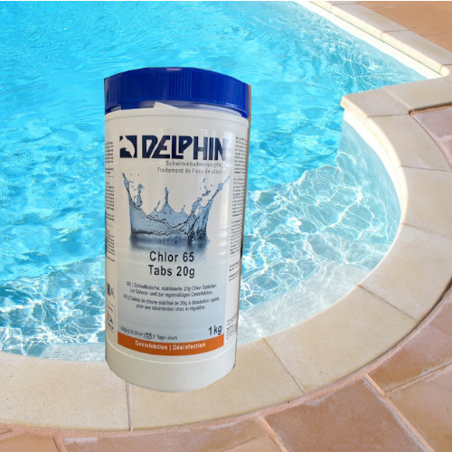 Chlor Schnellchlor 1 kg Tabletten 20g Delphin - Schwimmbad & Sauna &  Infrarot Shop